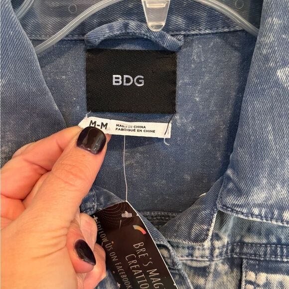 BDG Light Blue Jean Jacket Hand Painted Wild Soul - Picture 4 of 5
